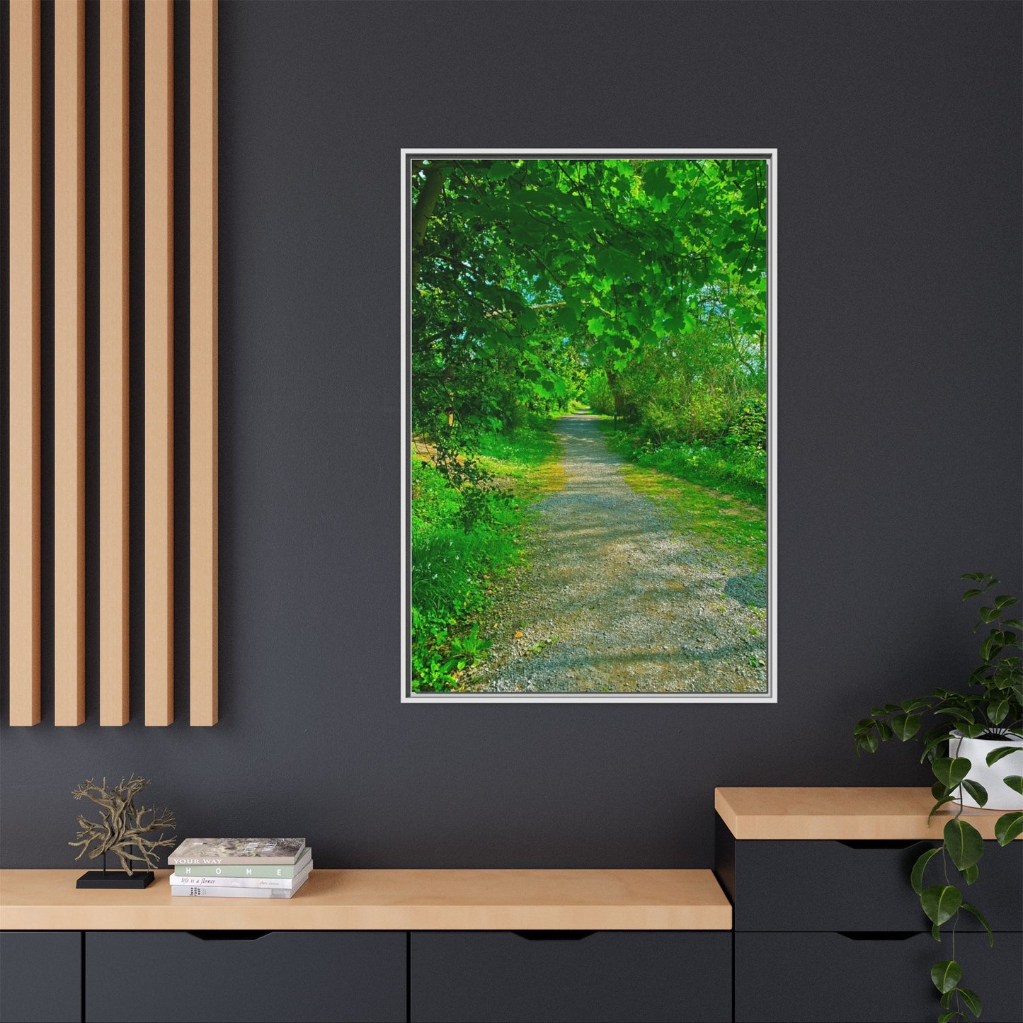 Listowel River Walk Matte Canvas, Framed (Multi-color)