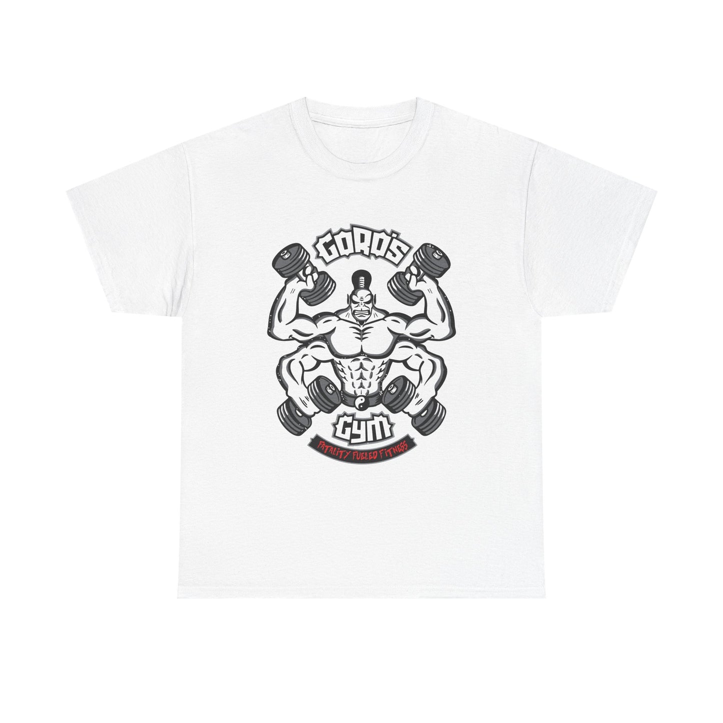 Muscle Print Unisex Heavy Cotton Tee - Gym Motivational T-Shirt White