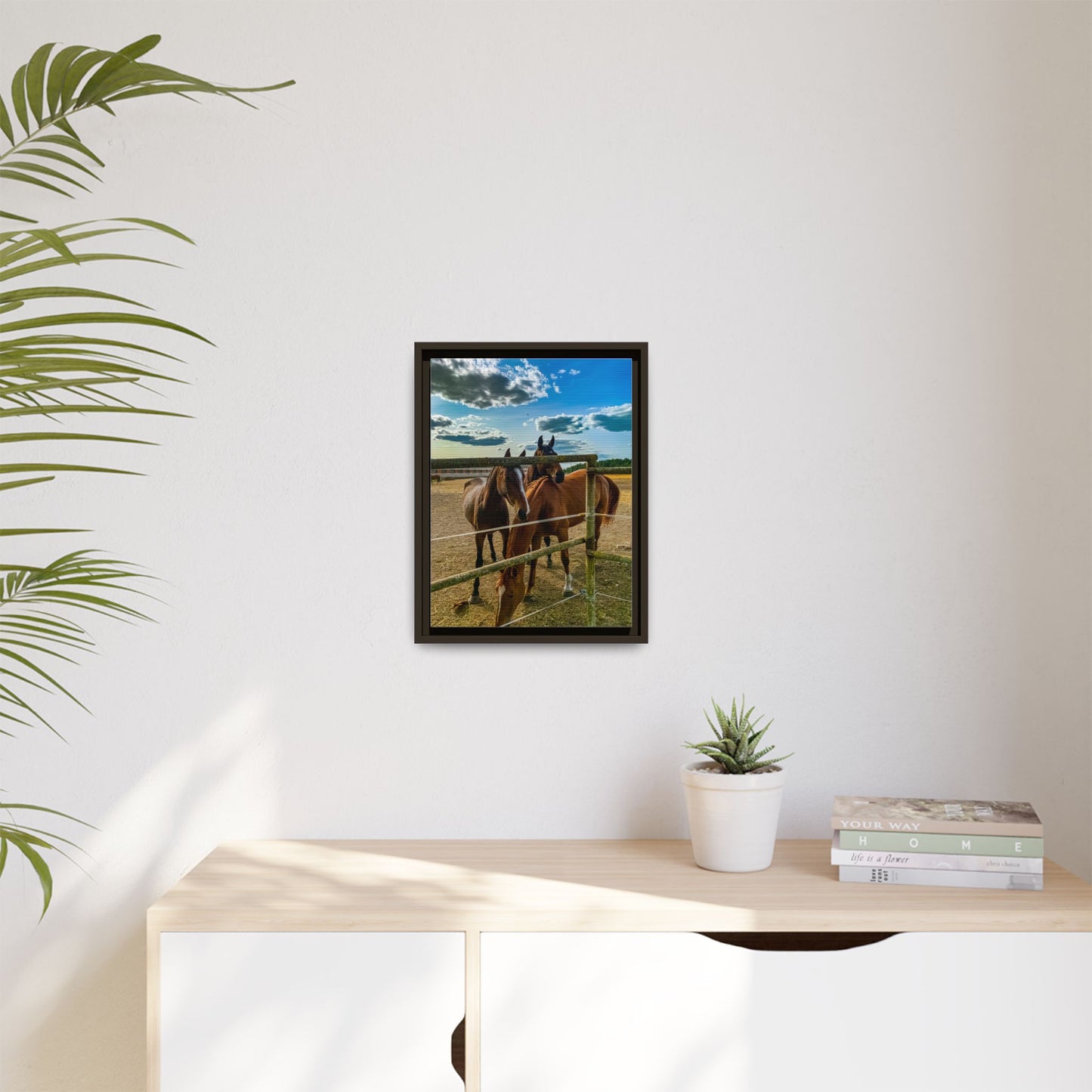 Horses Matte Canvas, Framed (Multi-color)