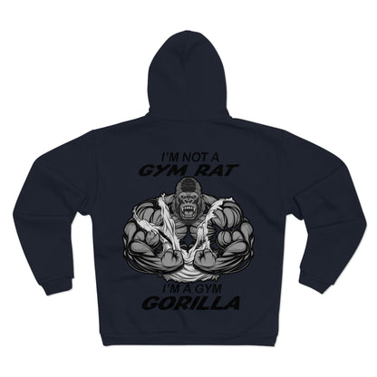 Funny Gym Gorilla Unisex Hooded Zip Sweatshirt