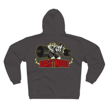 Beast Mode Unisex Hooded Zip Sweatshirt - Perfect for Gym Enthusiasts