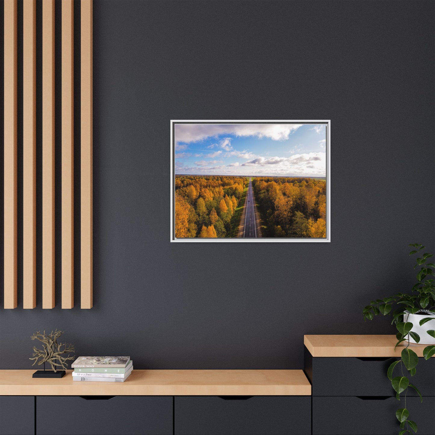 Somewhere In Lithuania Matte Canvas, Framed (Multi-color)