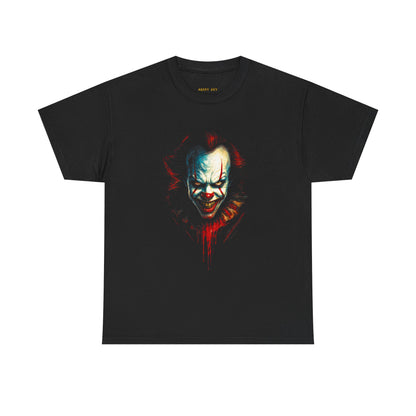 Creepy Clown Graphic Tee — Horror Movie Face T-Shirt
