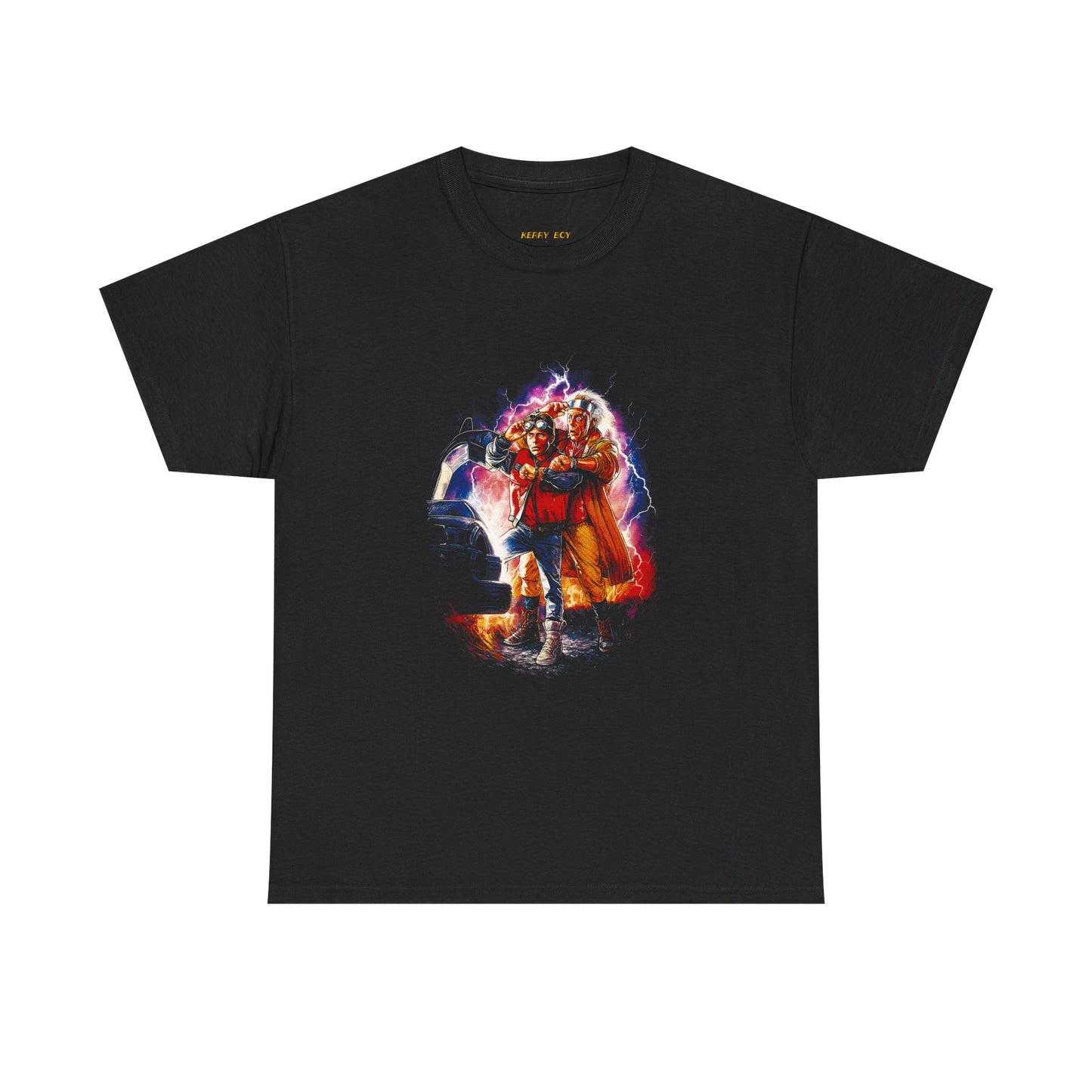 Retro Sci‑Fi Couple Tee — Neon Time‑Travel Graphic T-Shirt