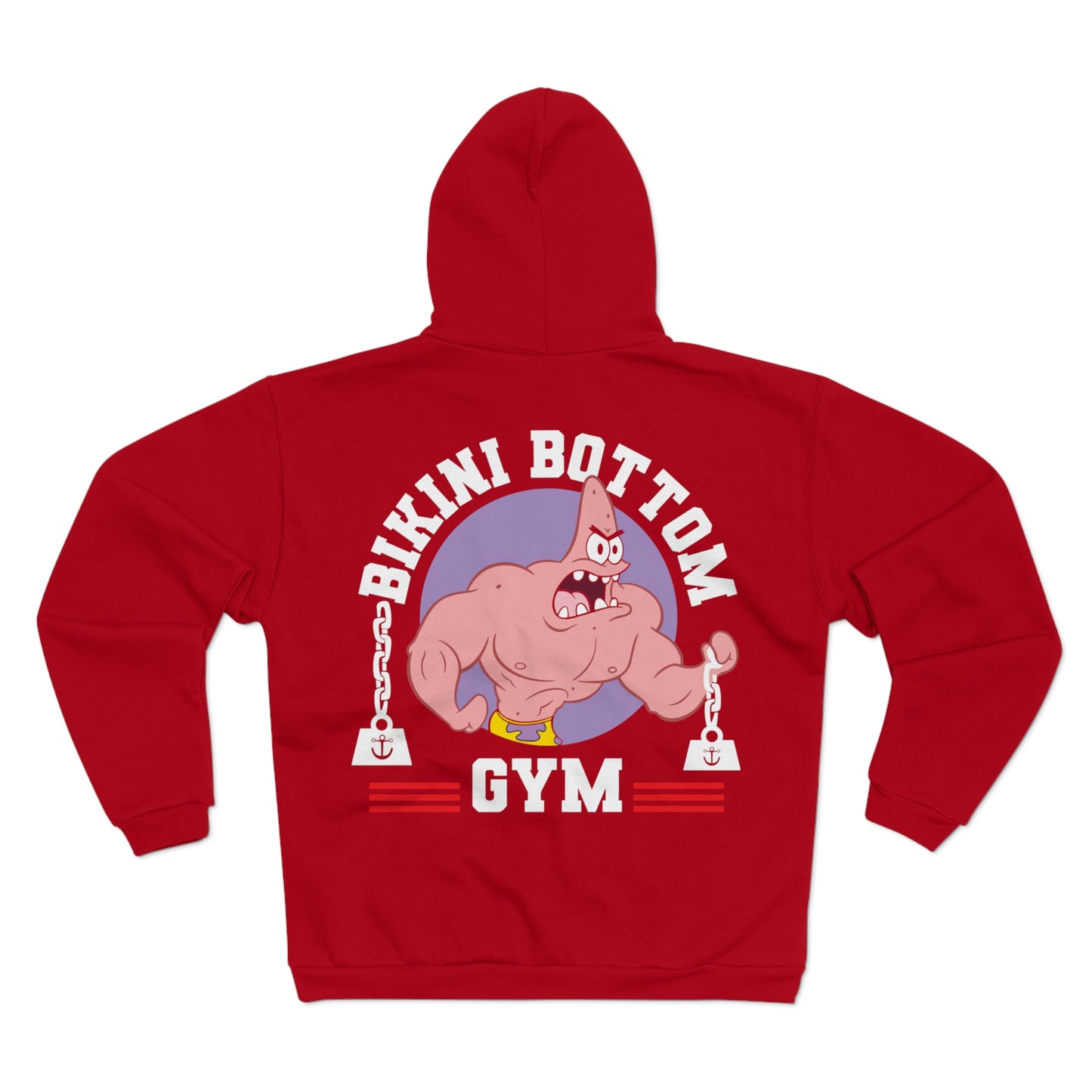 Bikini Bottom Gym Unisex Zip Sweatshirt - Fun Fitness Hoodie for Fans