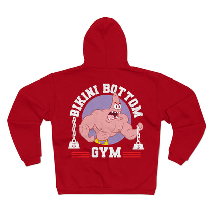 Bikini Bottom Gym Unisex Zip Sweatshirt - Fun Fitness Hoodie for Fans