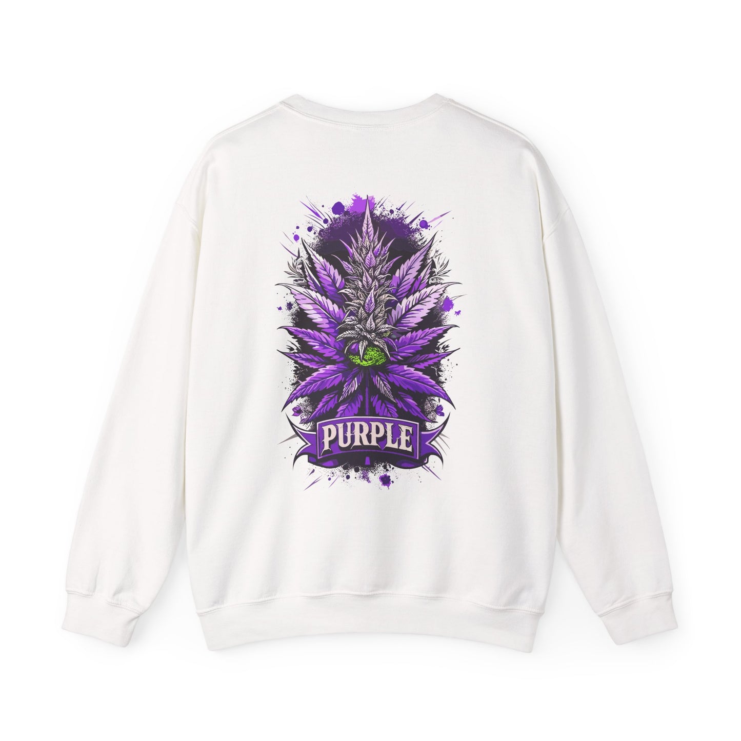 Purple Cannabis Bud Sweatshirt — Bold Psychedelic Marijuana Graphic