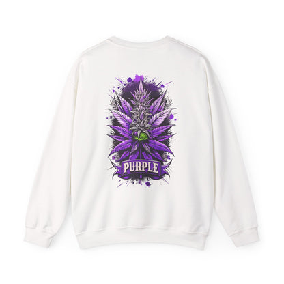 Purple Cannabis Bud Sweatshirt — Bold Psychedelic Marijuana Graphic