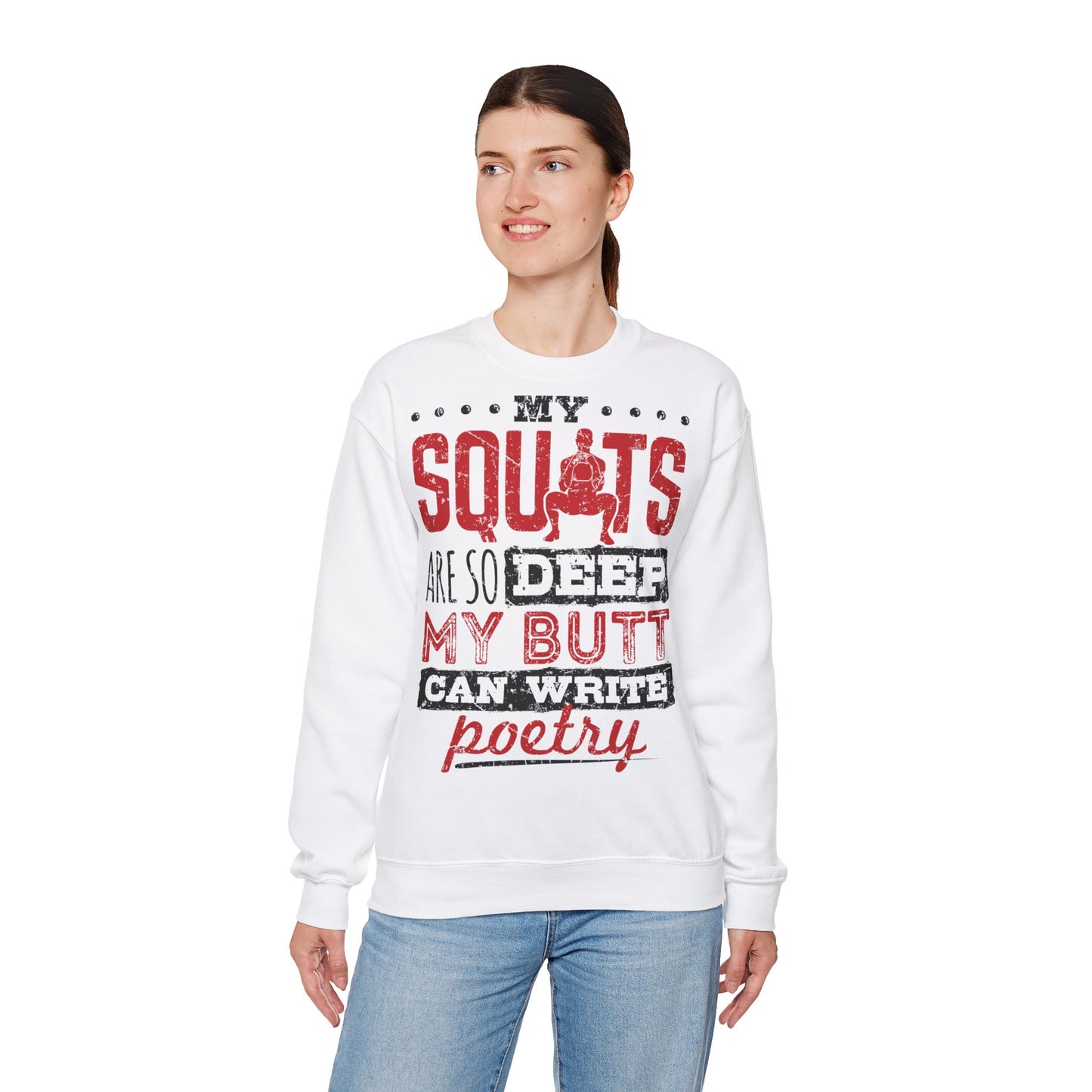 Funny Squat Poetry Sweatshirt - Unisex Heavy Blend Crewneck