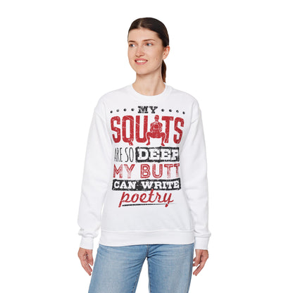 Funny Squat Poetry Sweatshirt - Unisex Heavy Blend Crewneck