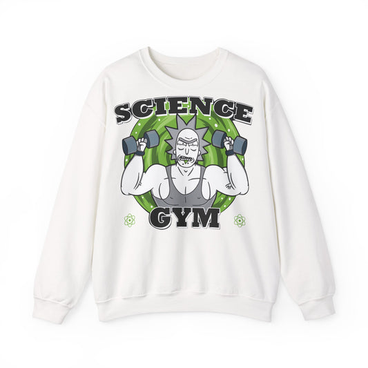 Science Gym Unisex Heavy Blend™ Crewneck Sweatshirt - Fun Fitness Sweatshirt for Science Lovers White