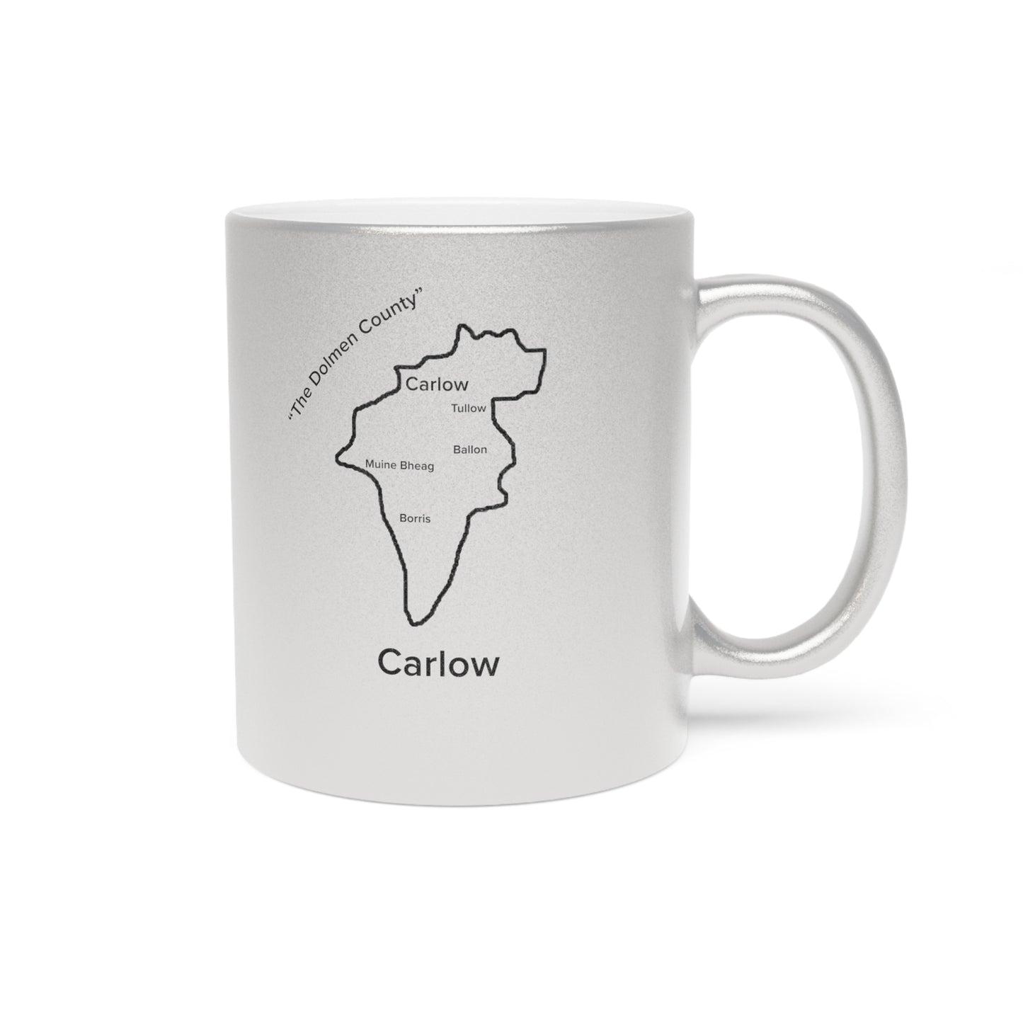 Carlow County Metallic Colour Mug - Silver/Gold - Perfect Gift for Coffee Lovers