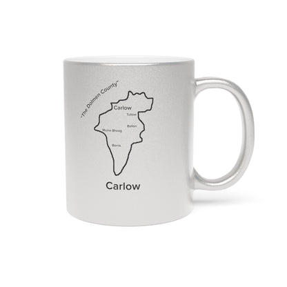 Carlow County Metallic Colour Mug - Silver/Gold - Perfect Gift for Coffee Lovers