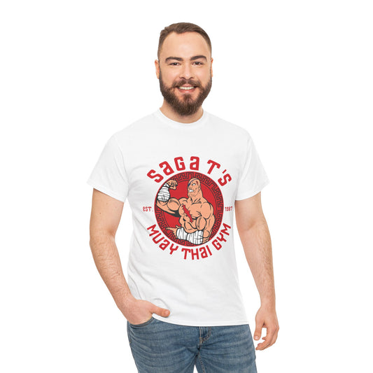 Sagat's Muay Thai Gym Unisex Heavy Cotton Tee - Established 1987 White