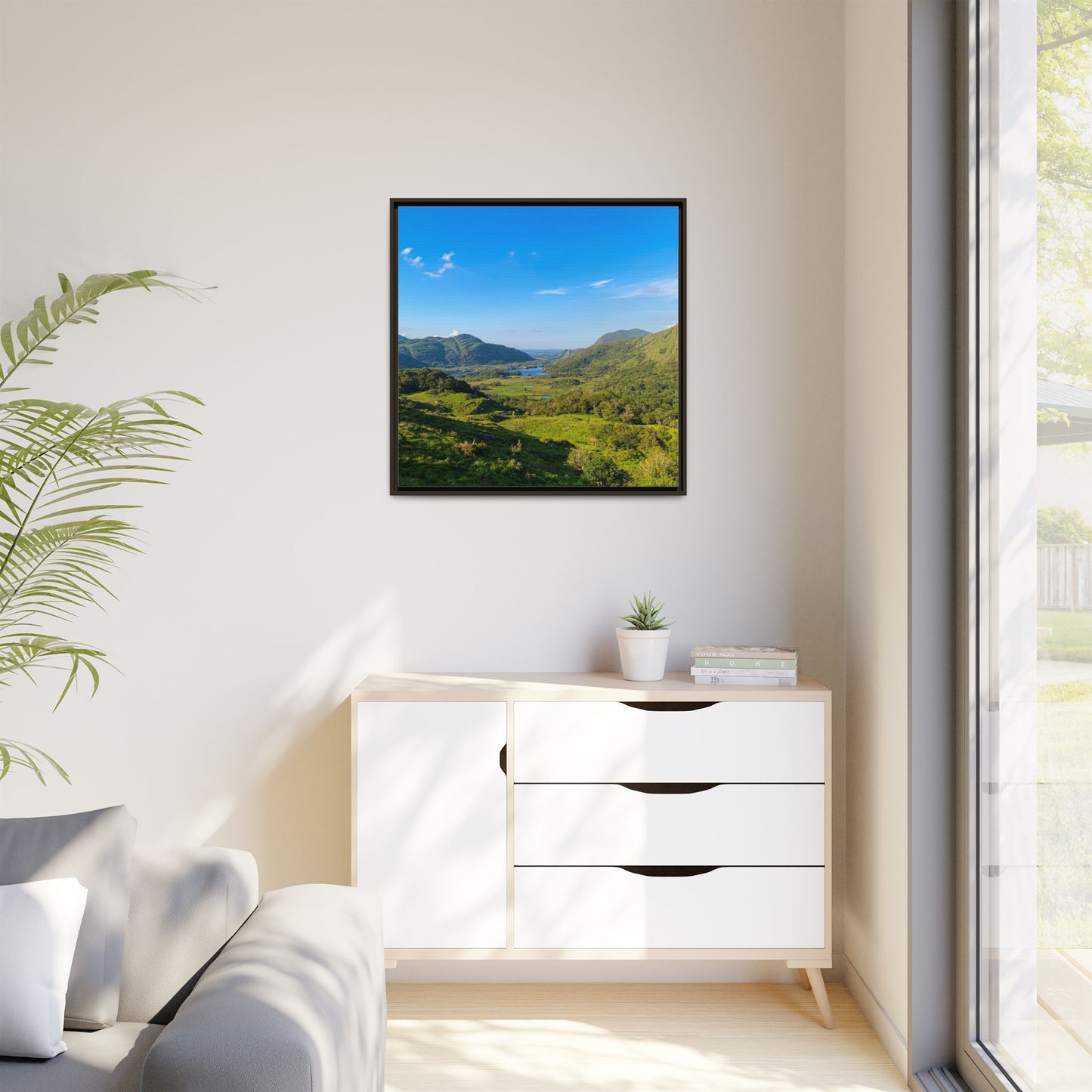 Ladies View Spring Matte Canvas, Framed (Multi-color)