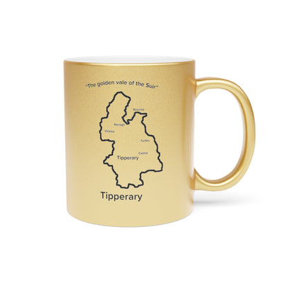 Tipperary County Metallic Colour Mug - Silver/Gold - Perfect Gift for Coffee Lovers