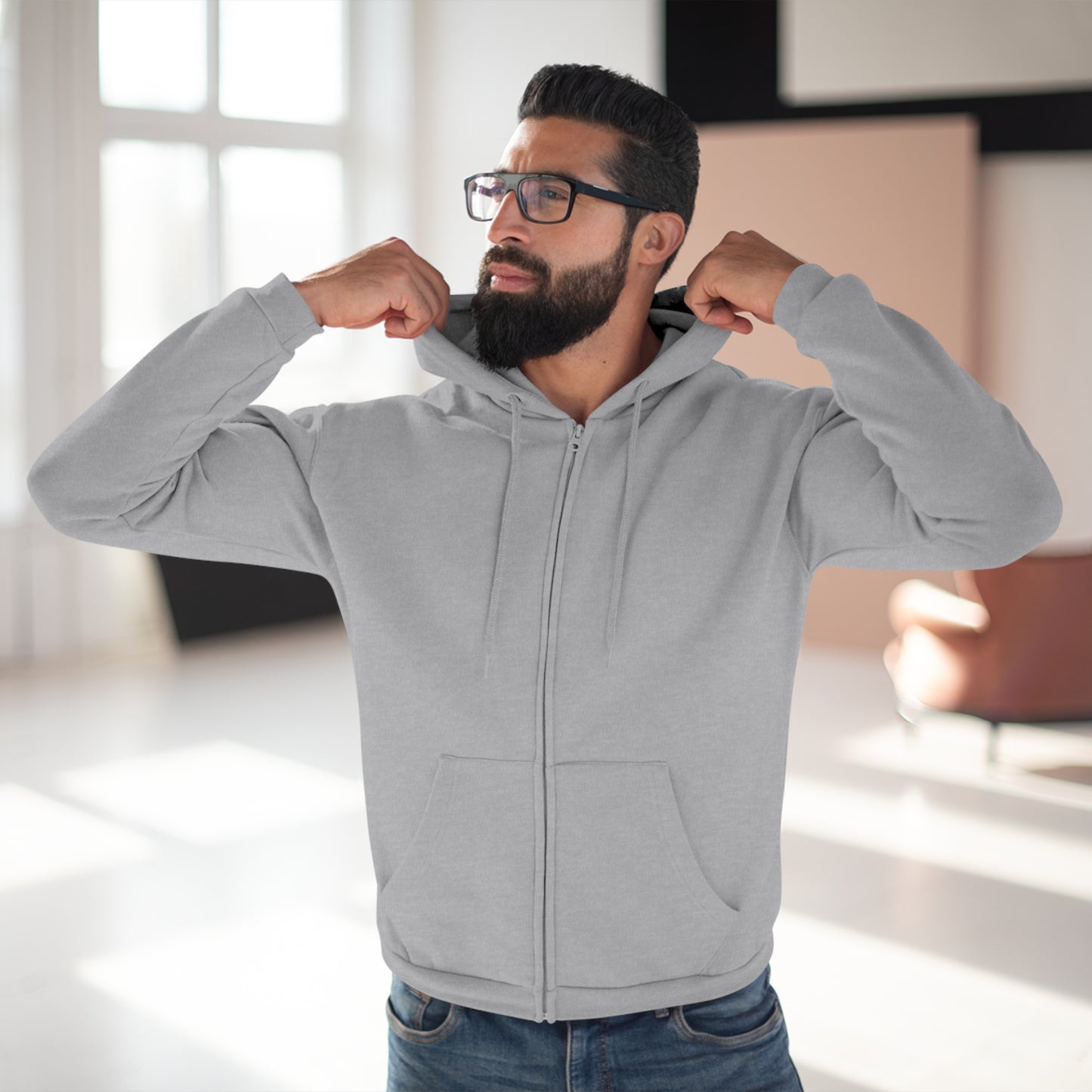 Motivational Unisex Hooded Zip Sweatshirt - "Train Hard Win Easy"