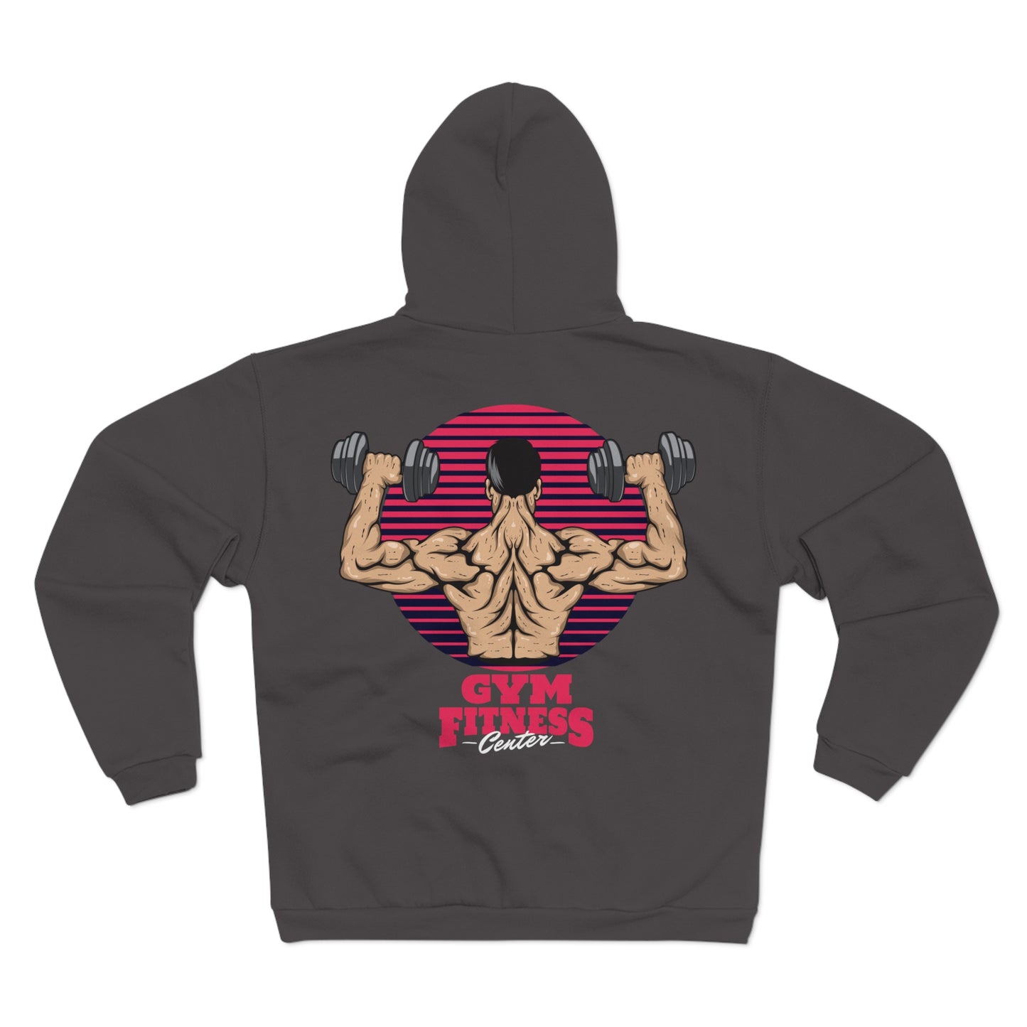 Motivational Gym Fitness Unisex Hooded Zip Sweatshirt