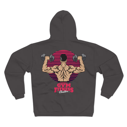 Motivational Gym Fitness Unisex Hooded Zip Sweatshirt