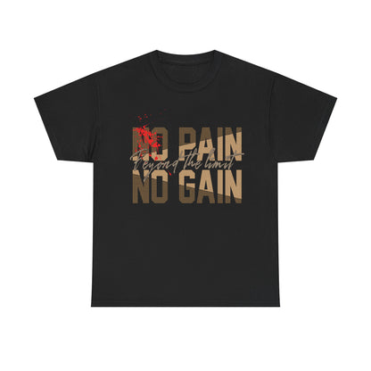Motivational Unisex Heavy Cotton Tee - "No Pain No Gain"