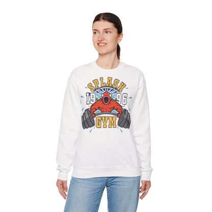 Splash Gym Unisex Heavy Blend™ Crewneck Sweatshirt - Bold Retro Design for Fitness Lovers White