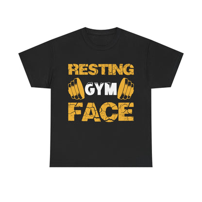 Resting Gym Face Unisex Heavy Cotton Tee - Perfect for Fitness Enthusiasts
