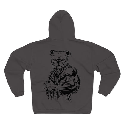 Muscle Dog Graphic Unisex Hooded Zip Sweatshirt for Dog Lovers