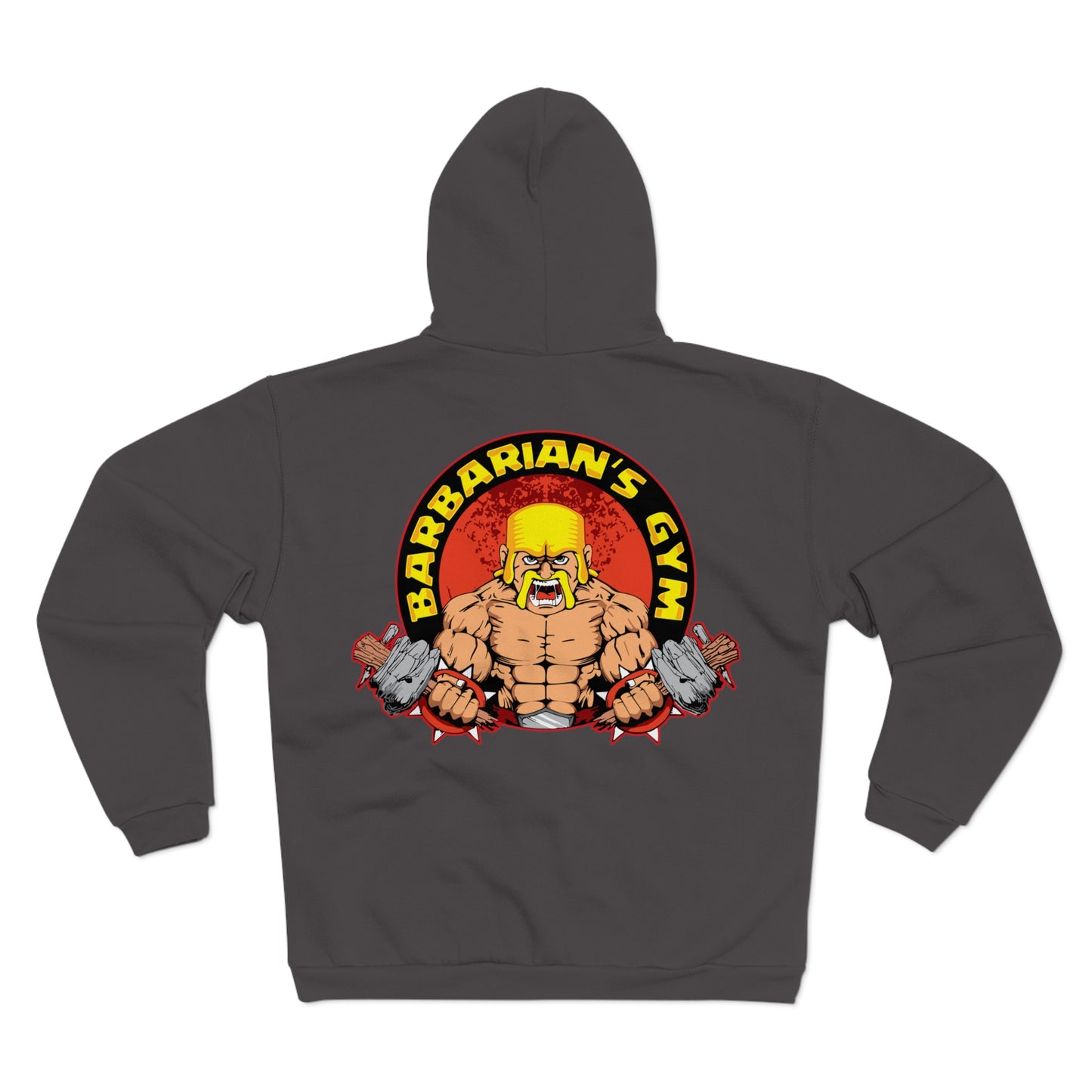 Barbarian's Gym  Unisex Hooded Zip Sweatshirt for Gym Lovers Black