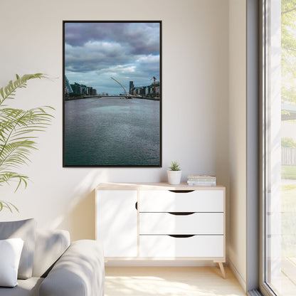 Samuel Beckett Bridge Matte Canvas, Framed (Multi-color)