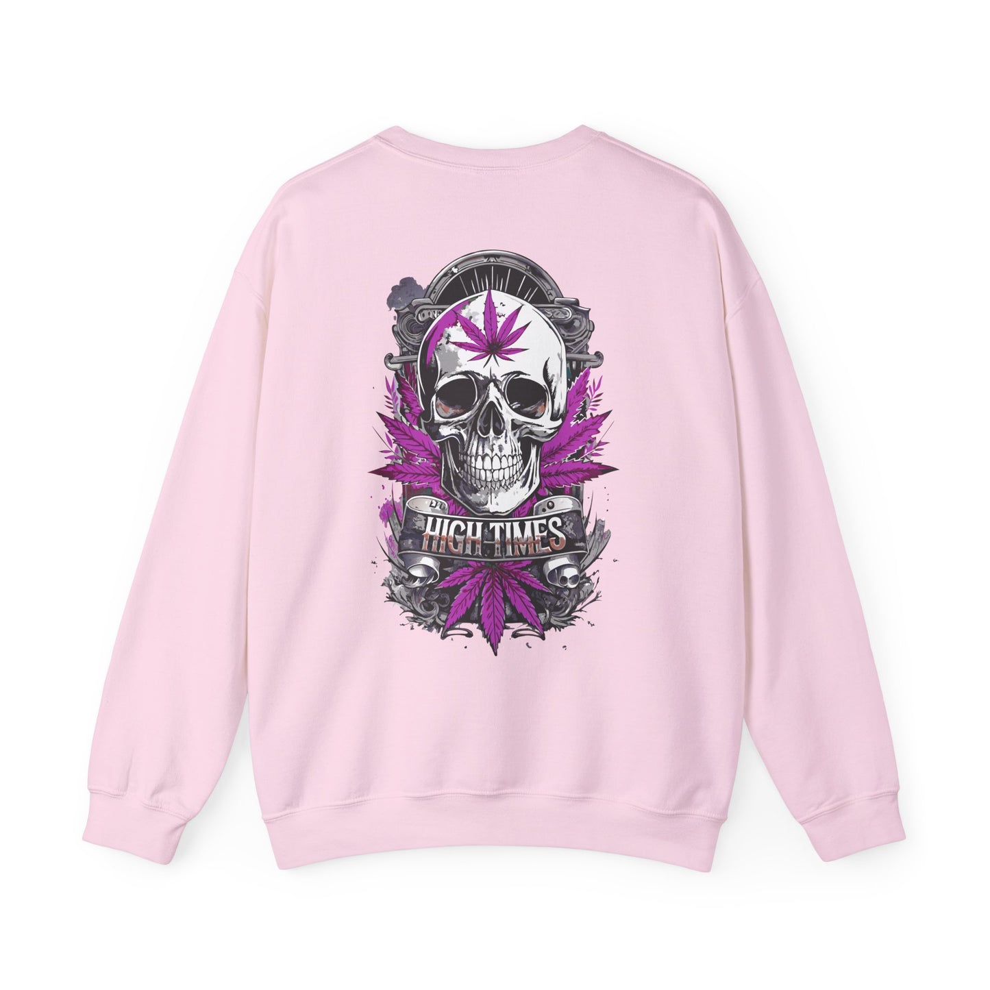 Skull & Purple Cannabis Leaf- "High Times" Graphic Sweatshirt