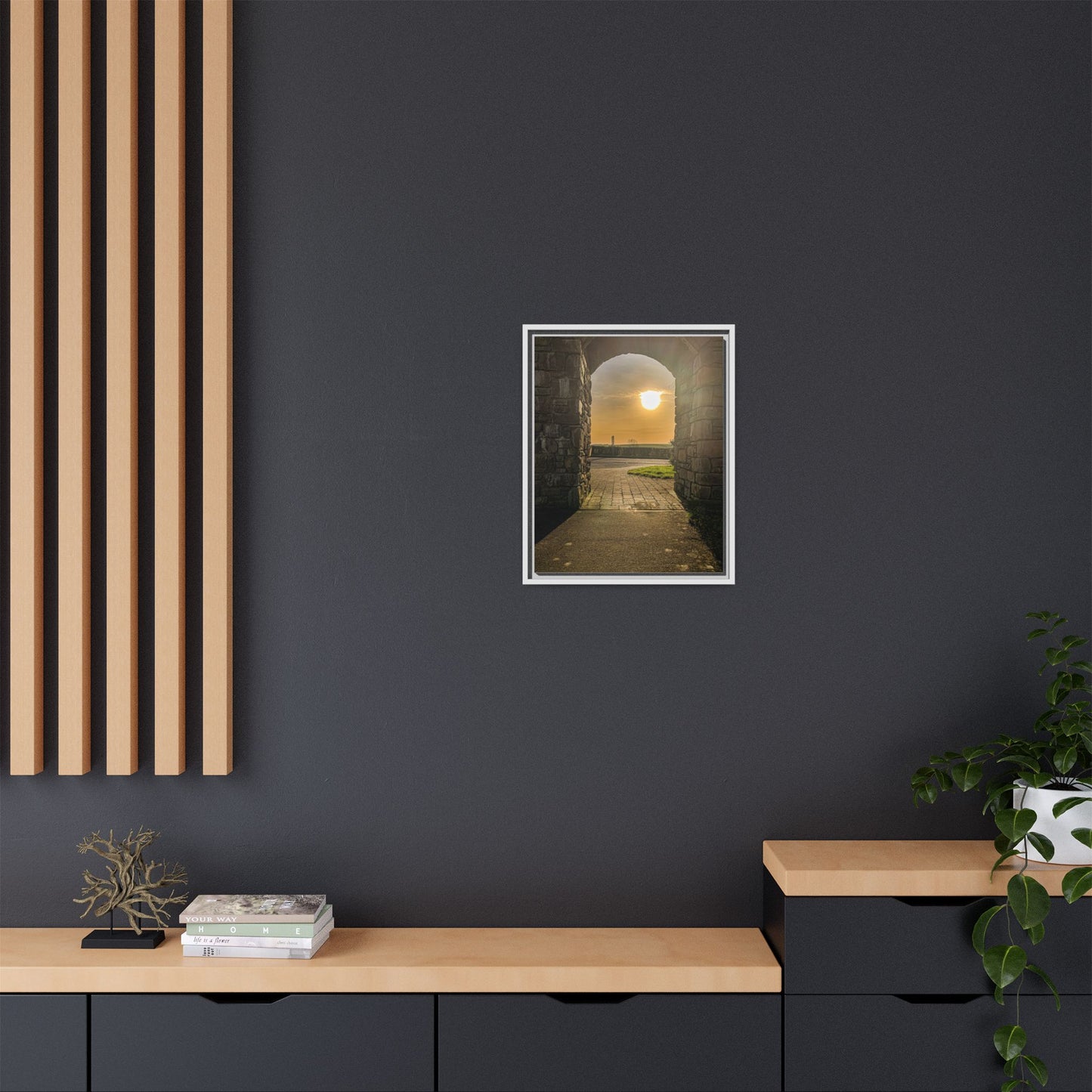 Pillars Matte Canvas, Framed (Multi-color)