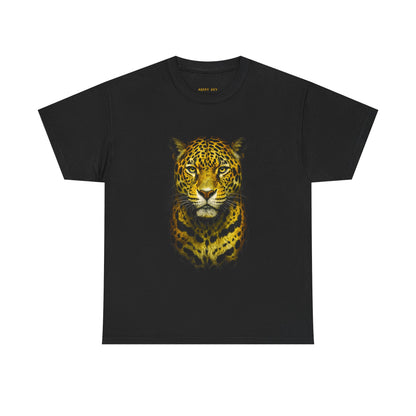 Leopard Portrait Tee — Bold Realistic Big Cat Graphic T-Shirt