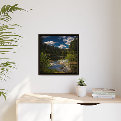 Vilnius Lake Matte Canvas, Framed (Multi-color)
