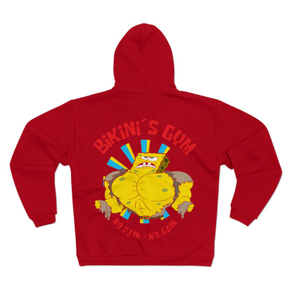 Bikini's Gum No Pain No Gain Unisex Hooded Zip Sweatshirt