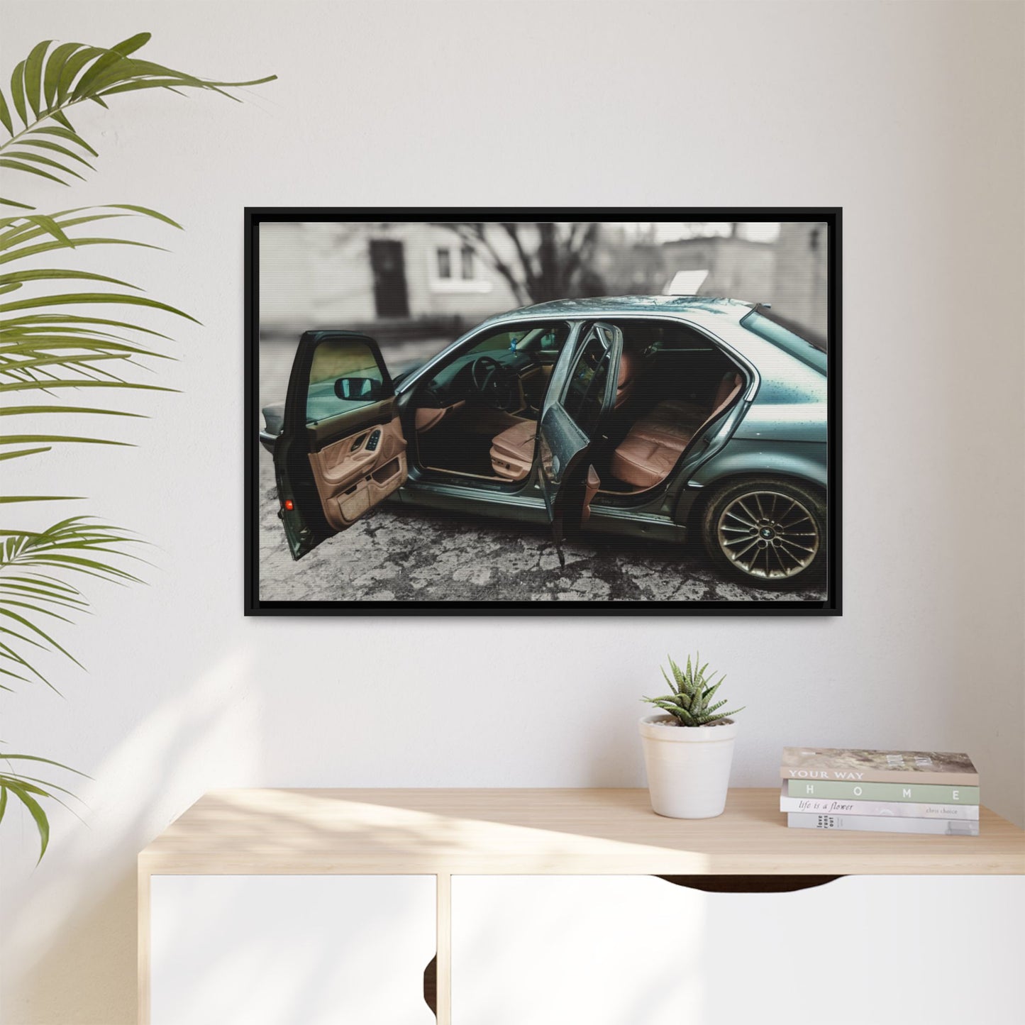 BMW 7 Matte Canvas, Framed (Multi-color)