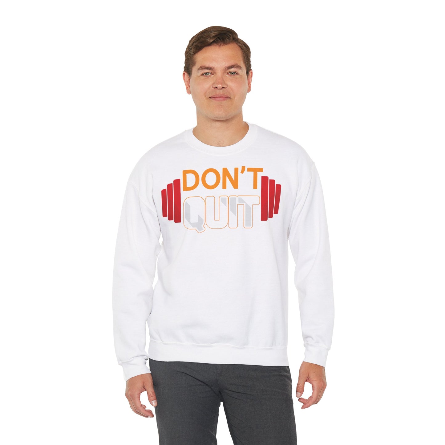 Motivational Crewneck Sweatshirt - 'Don't Quit' Fitness Apparel