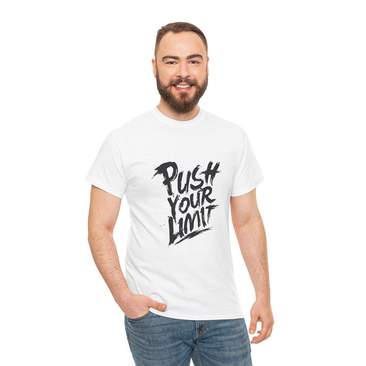 Motivational Unisex Heavy Cotton Tee - 'Push Your Limit'