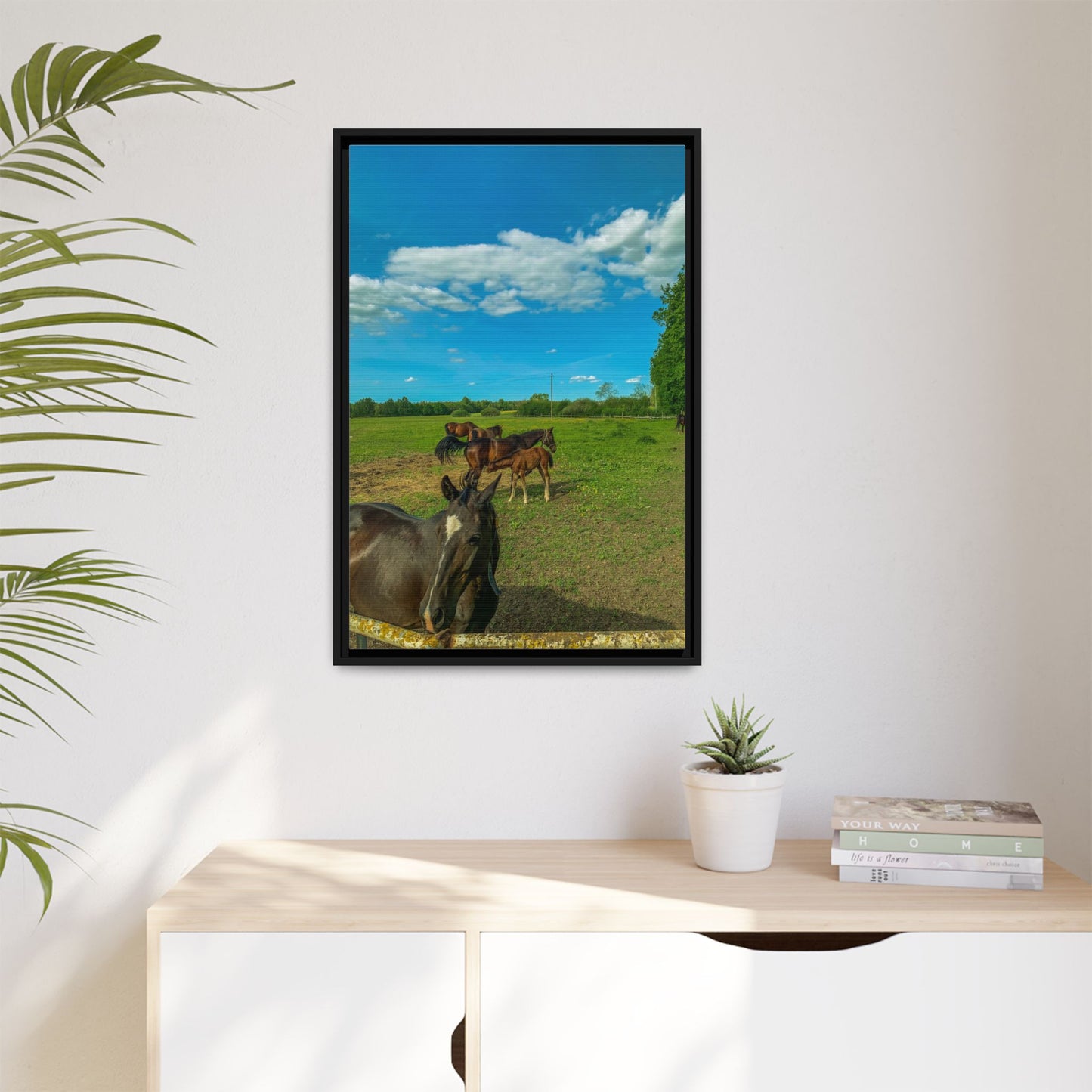 horses 2 Matte Canvas, Framed (Multi-color)