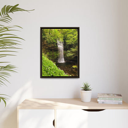 Glacer Waterfall Matte Canvas, Framed (Multi-color)