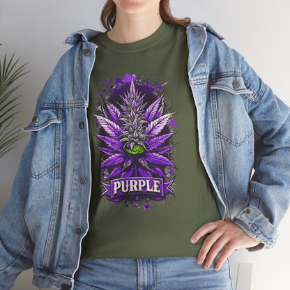 Purple Cannabis Bud T-Shirt — Bold Psychedelic Marijuana Graphic Tee