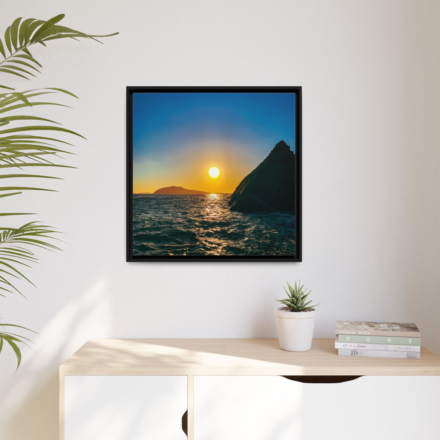 Dunquin Pier Sunset Matte Canvas, Framed (Multi-color)