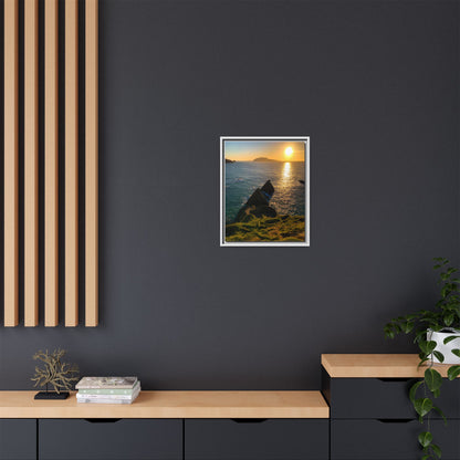 Dunquin Pier Sunset 2 Matte Canvas, Framed (Multi-color)