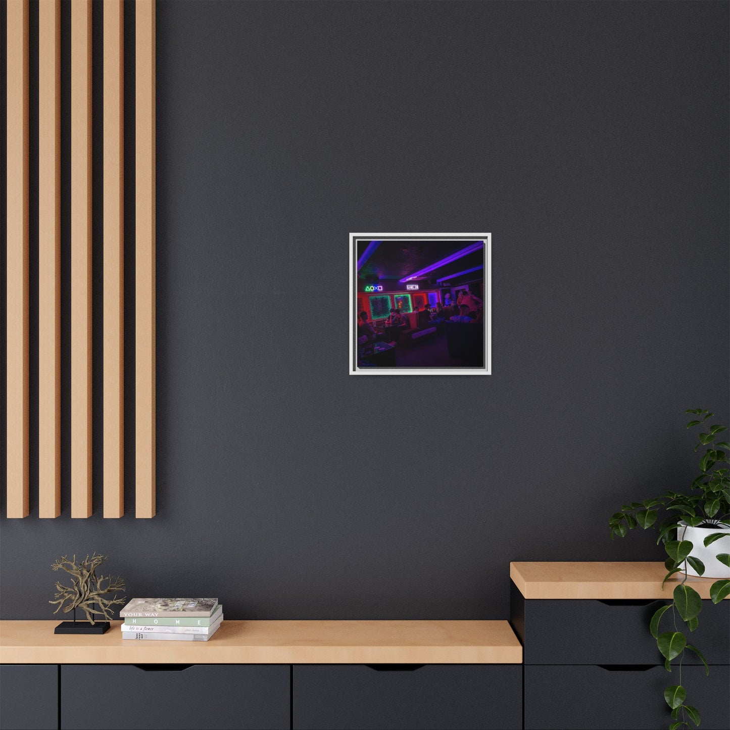 Mermaids Night Club Matte Canvas, Framed (Multi-color)