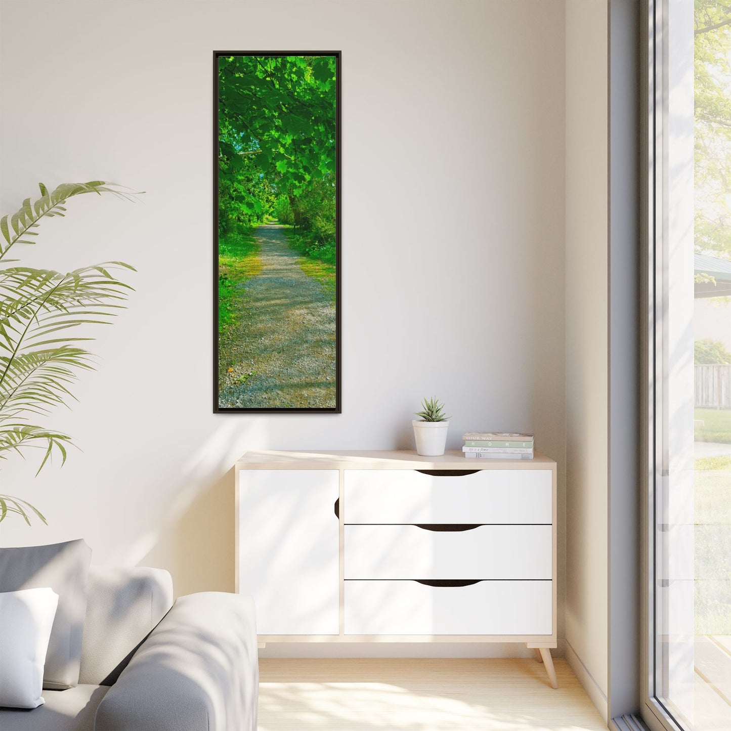Listowel River Walk Matte Canvas, Framed (Multi-color)