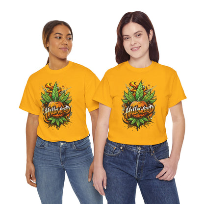 Hallowed Harvest Tee — Halloween Mask & Pumpkin Graphic T-Shirt