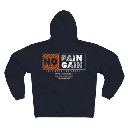 No Pain No Gain Unisex Hooded Zip Sweatshirt - Premium Fitness Apparel