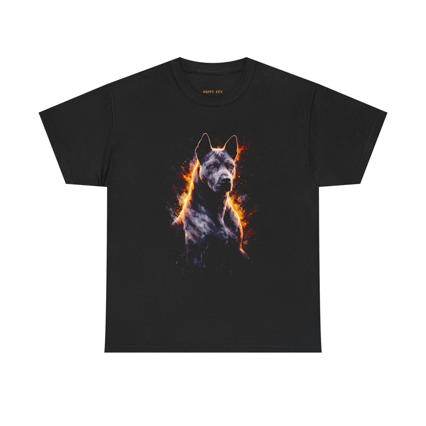 Dog of Fire T-Shirt — Fiery Pitbull Graphic Tee