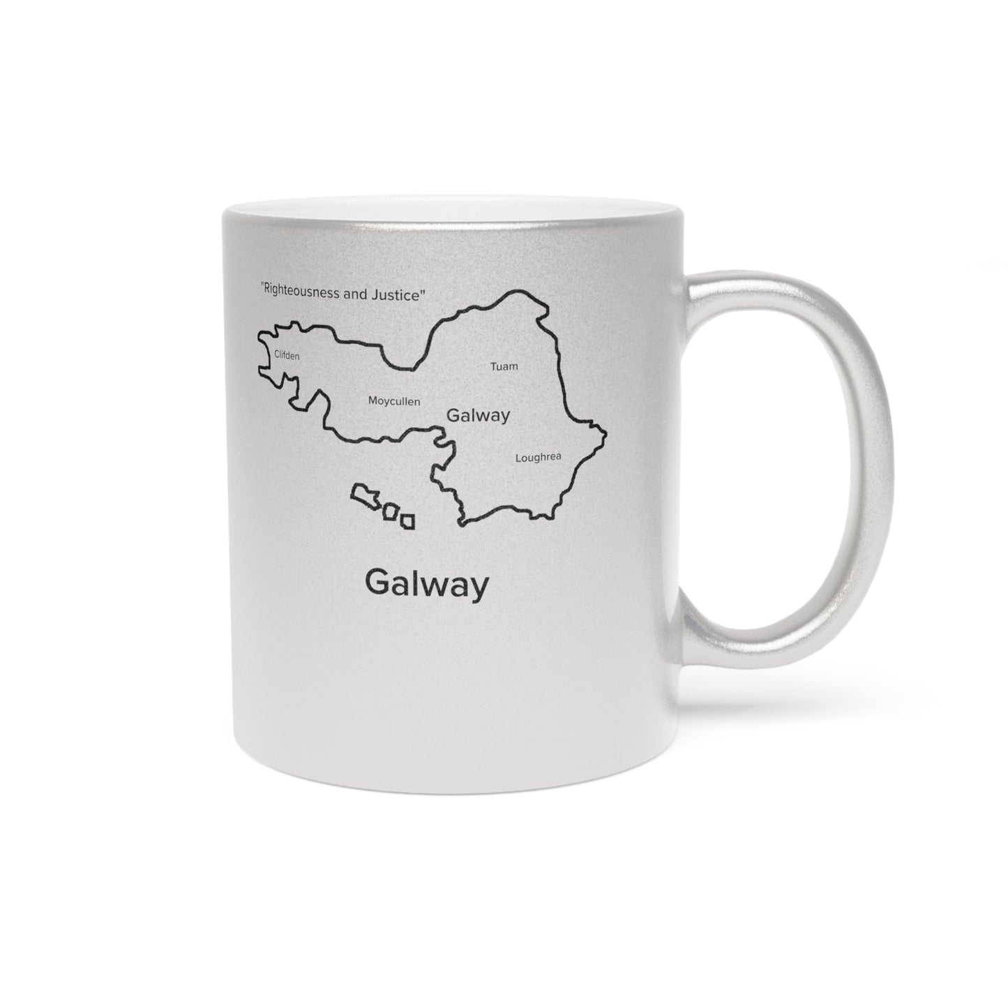 Galway County Metallic Colour Mug - Silver/Gold - Perfect Gift for Coffee Lovers