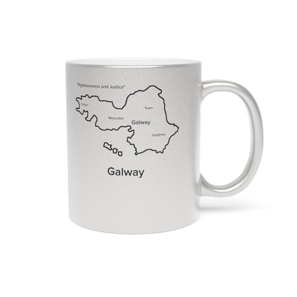 Galway County Metallic Colour Mug - Silver/Gold - Perfect Gift for Coffee Lovers