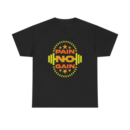 Pain No Gain Unisex Heavy Cotton Tee - Motivational Fitness Shirt
